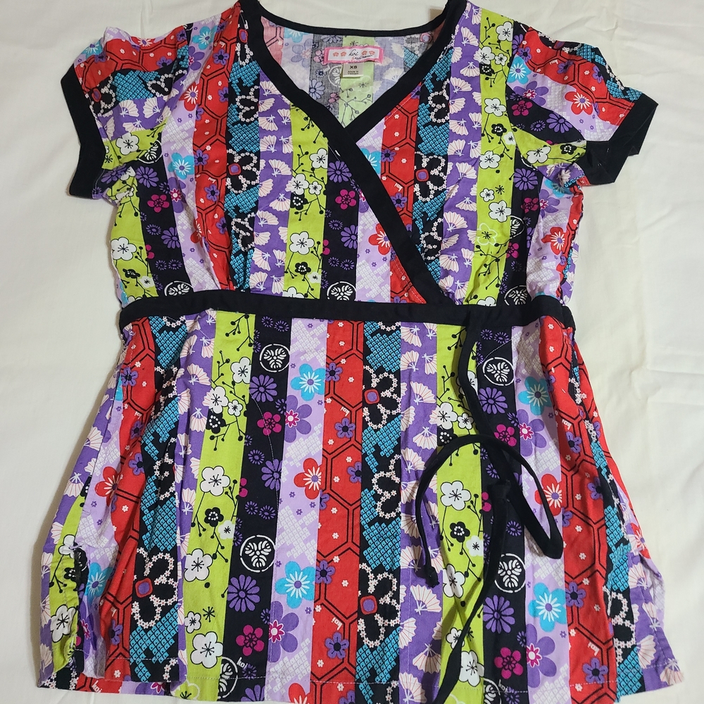 Koi Colorful Floral Wrap Dress